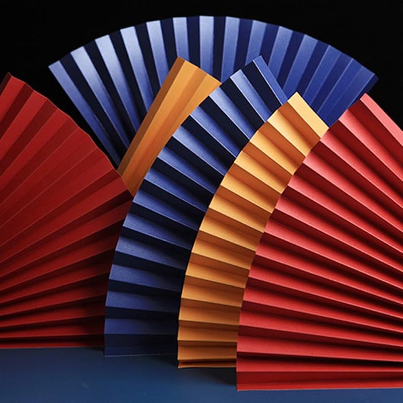 Ciciglow Portable Folding Hand Fan Photography Prop Bright Purple Makeup Background Ornament - Image 2